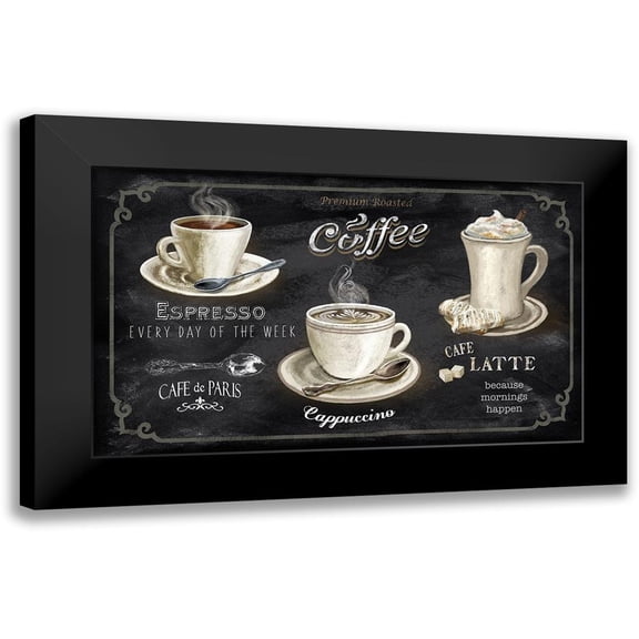 Knutsen, Conrad 14x10 Black Modern Framed Museum Art Print Titled - Coffee Trio