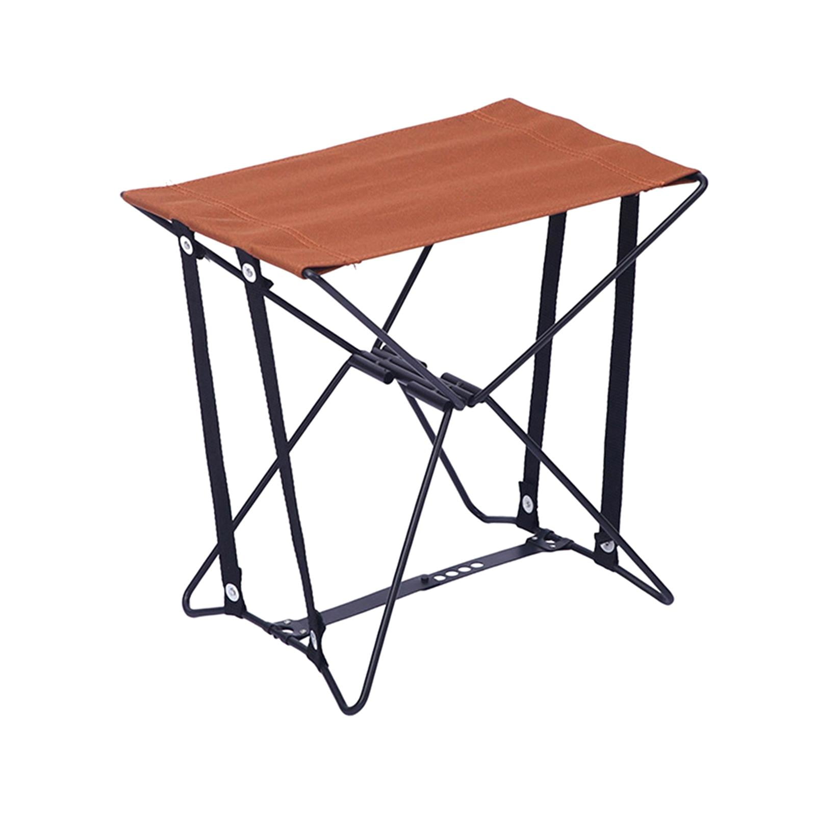 DYNWAVECA Camping Stool Portable Folding Stool under Desk Footstool Compact Saddle Chair Foldable Footstool for BBQ Garden Concert Lawn Brown Walmart
