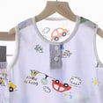 thumbnail image 4 of CAICJ98 Toddler Baby Boy Girl Summer Clothes Cute Cartoon Tank Tops+Shorts Outfits Lightweight Elastic Cotton Short Sets (Grey,5-6 Years), 4 of 4