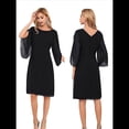 thumbnail image 3 of Vestidos de para Mujer, con Mangas Abullonadas, para Fiestas, Bodas y Cócteles Negro XXL, 3 of 7