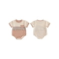 thumbnail image 3 of Loicainy Baby Toddler Summer Bodysuit 3 6 12 18 Months Casual Stylish Contrast Color Striped Crew Neck Short Sleeve Romper, 3 of 10