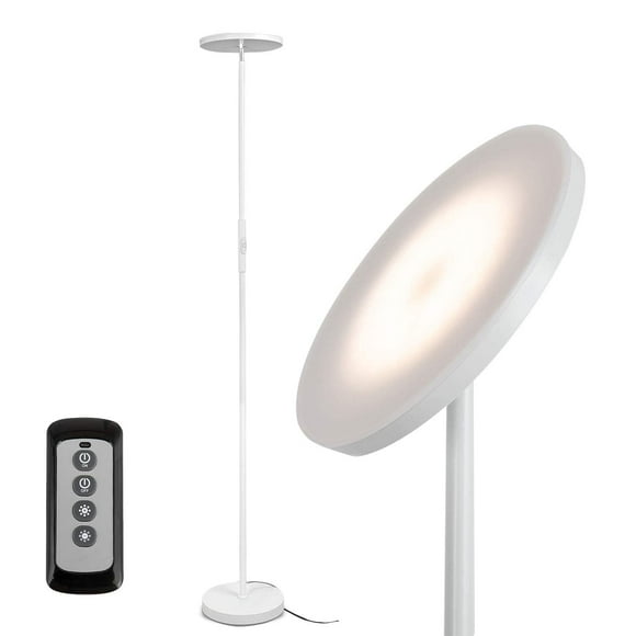 Floor Lamp,30W/2400LM Sky LED Modern Torchiere 3 Color Temperatures Super Bright Floor Lamps-Tall Standing Pole Light with Remote & Touch Control for Living Room,Bed Room,Office (Pearl White)