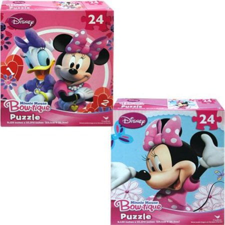 Disney MINNIE MOUSE Bow-tique Puzzle in Collectible Tin 24-Pc 5x7 Travel NEW 