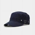thumbnail image 1 of Men Vintage Army Denim Baseball Cap Cotton Cadet Hat Breathable Flat Cap Spring Autumn Sun Cap, 1 of 7