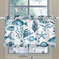 thumbnail image 4 of Ryvnso Watercolor Fish Seaweed Half Curtains Sets Tier 2 Panels Short Curtain Rod Pocket 27"W x 24"L, 4 of 7
