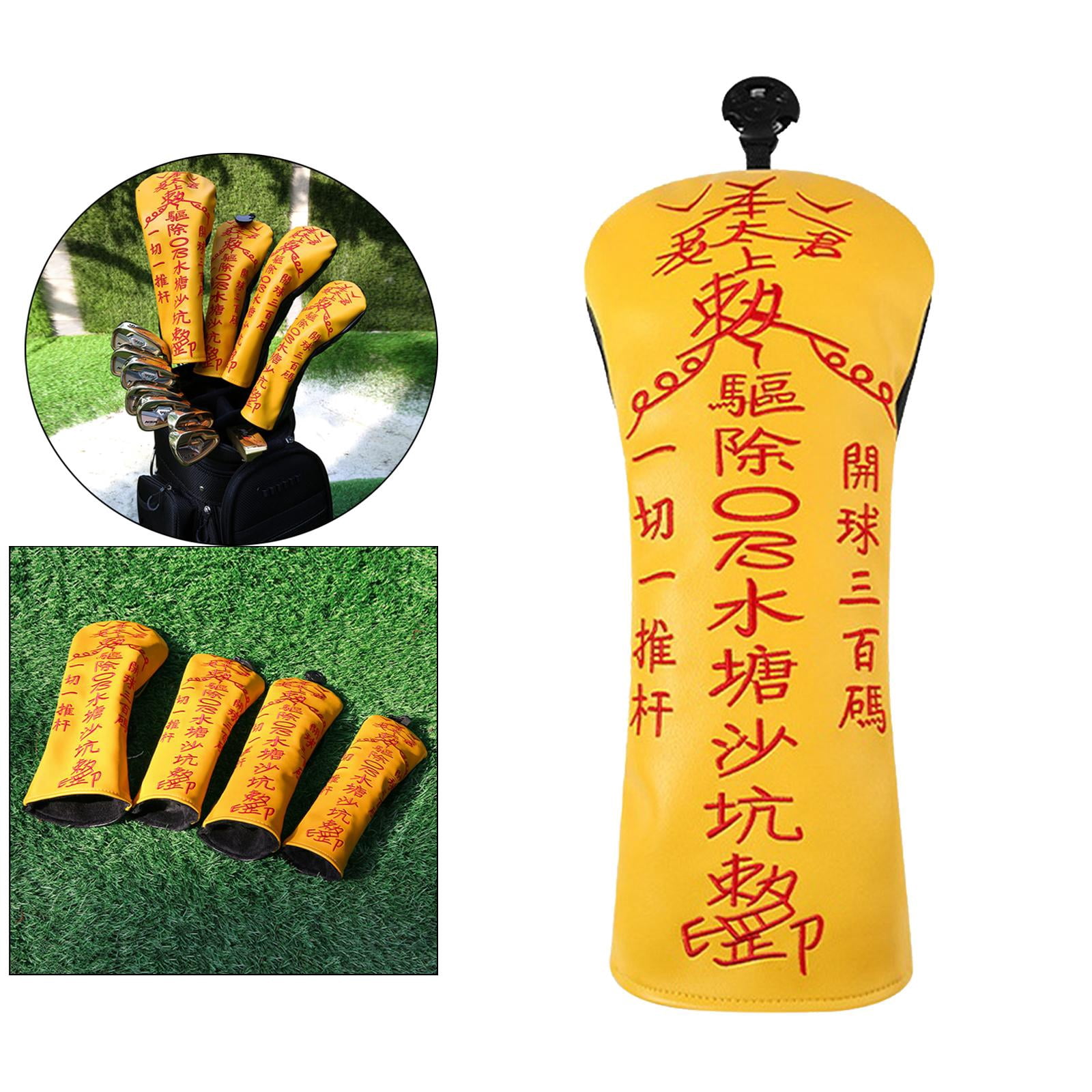 Axioma 2x Portable Golf Club Driver Headcover Fairway Wood Leather Head Covers Protector Sleeves