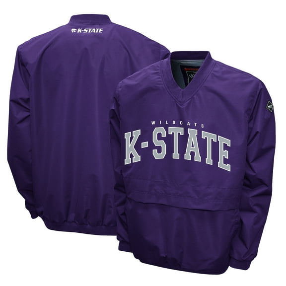 Men's Franchise Club Purple Kansas State Wildcats Members Windshell V-Neck Pullover Jacket