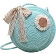 thumbnail image 1 of LHSHID Novel Round Purse Cute Wheel Crochet Bag Women Crossbody Purse Beach Bag Handmade Woven Shoulder Bag Lace Bow, 1 of 6