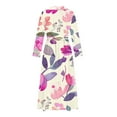 thumbnail image 5 of BangWanChi Casual Dresses for Women Work Dresses for Women Formal Dresses for Women Women Casual Temperament Elegant Loose Printed Lace Up Button Pleated 3/4 Sleeves Flip Collar Dress, 5 of 5