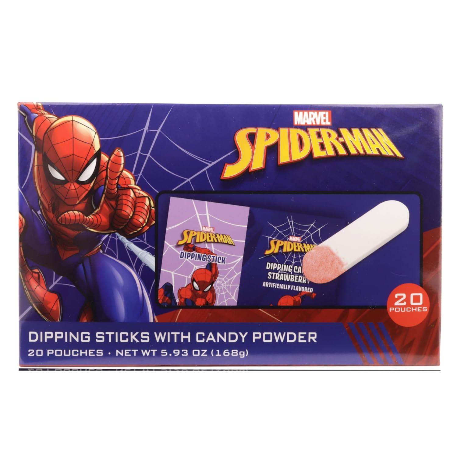 spiderman candy cigarettes Spiderman Dipping Sticks and Powder Candy, Birthday Party Treats, 20 Count,  5.93 Ounce Box