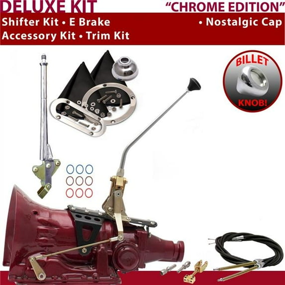 American Shifter 4L80E Shifter Kit Chrome 12 in. E Brake Cable Trim Kit for F0FD6