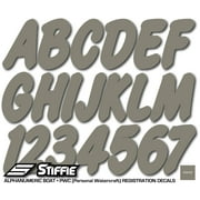 STIFFIE Whip-One Pewter 3" Alpha-Numeric Registration Identification Numbers Stickers Decals for Boats & Personal Watercraft