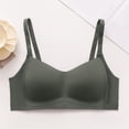 thumbnail image 3 of Alun Bras for Women Integrated Wireless Push up No Underwire Seamless Comfort T Shirt Everyday Bralettes Full Coverage Sides Supportive Pure Color Sports Bra Dark Gray 40, 3 of 5