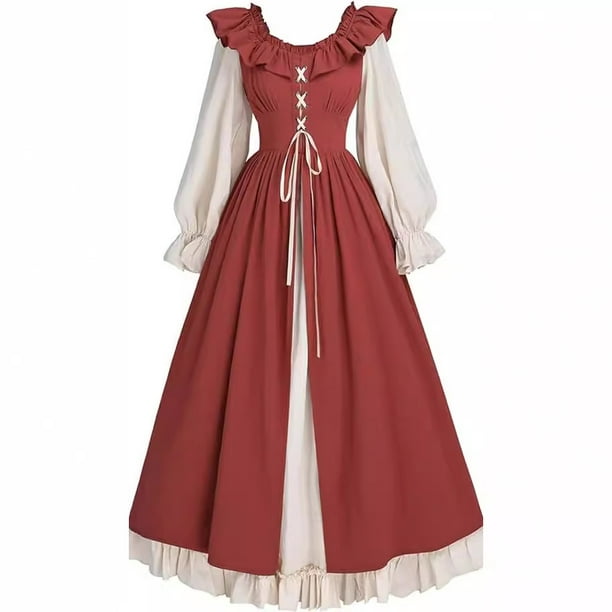 Vestido de vendaje Medieval renacentista para mujer, Vestido victoriano Vintage para Cosplay, disfraz de Carnaval de Halloween, Fairy Ireland