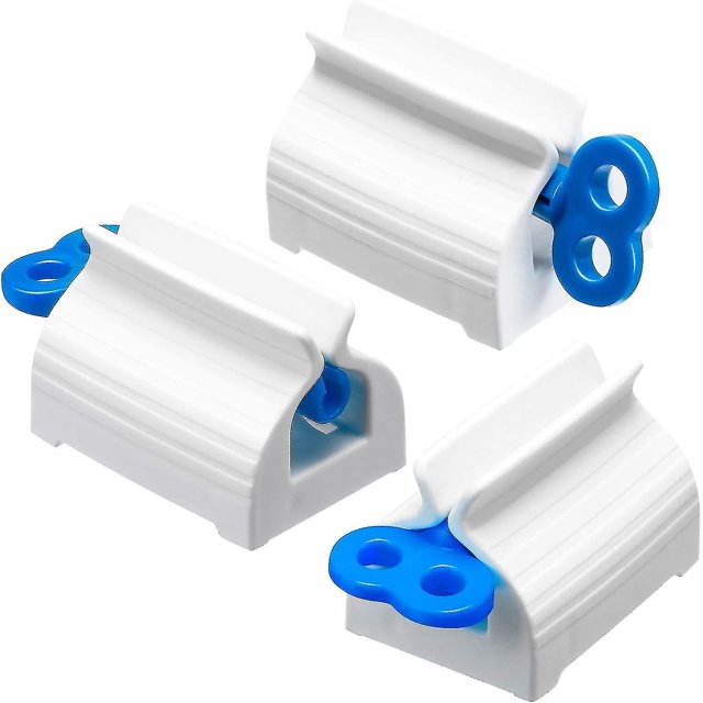 Dispensador giratorio de pasta de dientes, soporte para exprimidor de pasta de dientes, tubo rodante, azul, 3 uds.