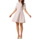 thumbnail image 4 of Vestido de skater elegante de tweed con cuello redondo y mangas cortas para mujer INSPIRE CHIC M Rosa, 4 of 6