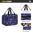 thumbnail image 4 of Travel Hanging Toiletry Bag with 4 Zipped Compartments Waterproof Makeup Accessories Spacious Cosmetic Bag Colorful Stars and Planets Pattern Medium, 4 of 9