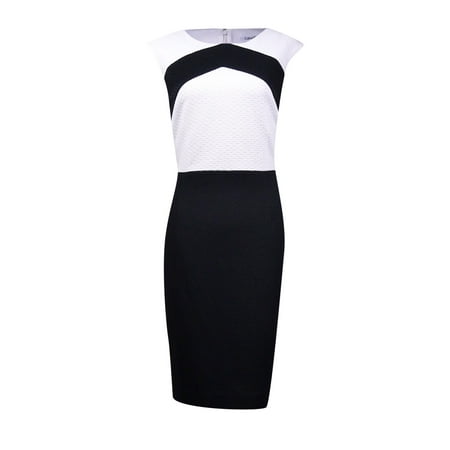 Calvin Klein Women's Textured Colorblocked Sheath Dress