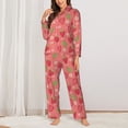 thumbnail image 2 of Sikiie Strawberry Floral Women's Long-Sleeve Shirt and Full-Length Bottom Pajama Set (s-xxl)-Small, 2 of 7