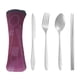 thumbnail image 1 of Nvzi Portable Travel Dinnerware With Case, Stainless Steel Reusable Portable Utensils Set With Case, Travel Silverware Set With Case-Purple Red, 1 of 5