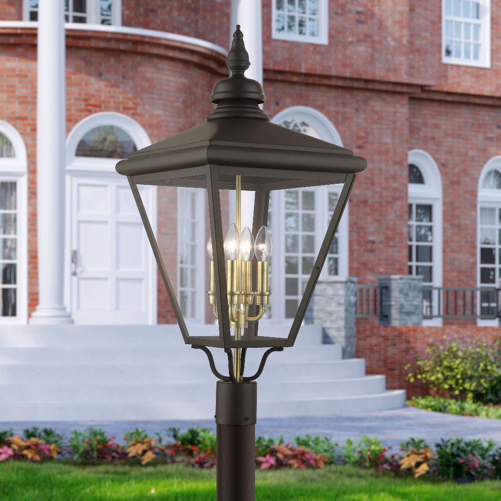 Livex Lighting - Adams - 4 Light Extra Large Outdoor Post Top Lantern In
