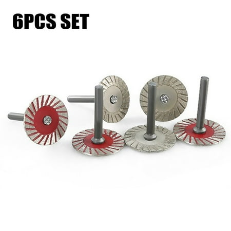 

GLFSIL 6Pcs 6mm Shank Cutting Blade Disc With Mandrel Circular Saw Blade for Wood Stone
