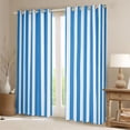 thumbnail image 2 of Manfei Geometric Stripe Blackout Curtains Set of 2 (52x84 Each),Contemporary Minimalist Curtain, Blue White, 2 of 6
