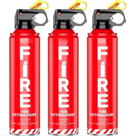 Fire Extinguisher for Home, Car, Kitchen, and Boat 3-Pack, Portable Extinguishing Aerosol Spray Compact A, B, C, K – Includes Mounting Brackets for Easy Access.$$Tools & Hardware