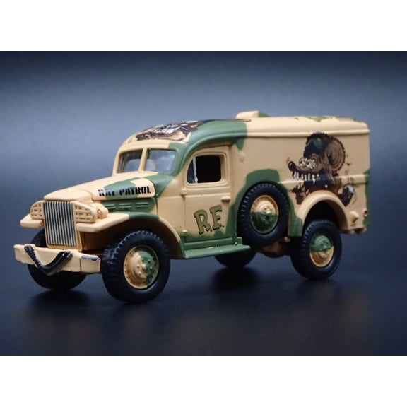 Open Box WWII DODGE WC54 ARMY MILITARY AMBULANCE RAT FINK 1:64 SCALE DIECAST MODEL CAR