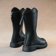 thumbnail image 5 of Ccpelsie Kids Girls Knee High Boots Tall Riding Boots High Heel Fall Winter Zipper Dress Shoes(Black,1), 5 of 7