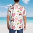 thumbnail image 4 of Rateoe a cow and a pig Pattern Men’s Hawaiian Shirt – Short Sleeve Button-Down Tropical Beach Shirt, Lightweight & Breathable Casual Aloha Shirt with Pocket,Large, 4 of 7