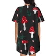 thumbnail image 3 of Kdxio Amanita Mushroom Print Pajamas Sets for Women Short-Sleeved Pjs with Lounge Shorts Two Piece Sleepwear S-4XL, 3 of 8