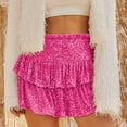 thumbnail image 5 of Riforla Women Fashion Casual Patchwork Sequins Regular High Waist Conventional Patchwork Skirt Women's Skirts Hot Pink M, 5 of 7