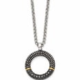 thumbnail image 1 of Stainless Steel Antiqued & Polished Yellow Ip With Black Cz 18In Necklace Made In China -Jewelry By Sweet Pea, 1 of 8