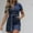 Dark Blue, variant on TMOYZQ Summer Dresses for Women 2024, Womens Bodycon Denim Dress Casual Short Sleeve Zipper Jean Dress Sexy Mini Short Dress with Belt and Pockets, Gifts for Her