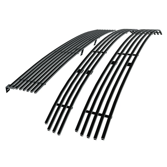 APS Compatible with Scion XB 2003-2007 Main Upper Lower Bumper Stainless Steel Black 8x6 Horizontal Billet Front Grill Grille Insert Combo T87977J