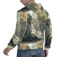 thumbnail image 3 of KLL Forest Meditating White Tiger Print Mens Hoodie Long Sleeve Casual Pullover Hooded Sweatshirt Fashion Drawstring Hoodies with Pocket-, 3 of 6