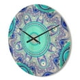 thumbnail image 3 of Designart 'Turquoise Wavy Circles and Curves' Modern Wood Wall Clock, 3 of 5