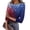 Light Blue(American Flag Striped), variant on Iaqnaocc 4th Of July Tops for Women Trendy Ribbed 3/4 Sleeve American Flag Striped Patriotic Tees Slim Fit Trendy Round Neck Summer Vintage T Shirts for Women Dark Blue M