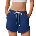 thumbnail image 3 of Sales of The Week! QATAINLAV Womens Pajama Shorts Drawstring Elastic Waist Sleep Shorts Solid Color Casual Cotton Comfy Lounge Shorts with Side Pockets Blue XL, 3 of 9