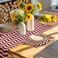 thumbnail image 4 of Red White Round 15 Inch Placemats Set of 2, Modern Abstract Waves Water Ripple Striped HeatResistant Non Slip Place Mats for Dining Table, Wipeable Braided Kitchen Table Mats for Housewarming, 4 of 9