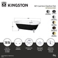 thumbnail image 4 of Aqua Eden VBTND663013NB2 66-Inch Cast Iron Oval Double Ended Clawfoot Tub (No Faucet Drillings) in Black/White/Polished Brass, 4 of 5