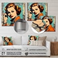 thumbnail image 4 of Designart "Pop Art Woman Portrait from the 1950s I" Celebrity Metal Wall Art Prints, 4 of 5