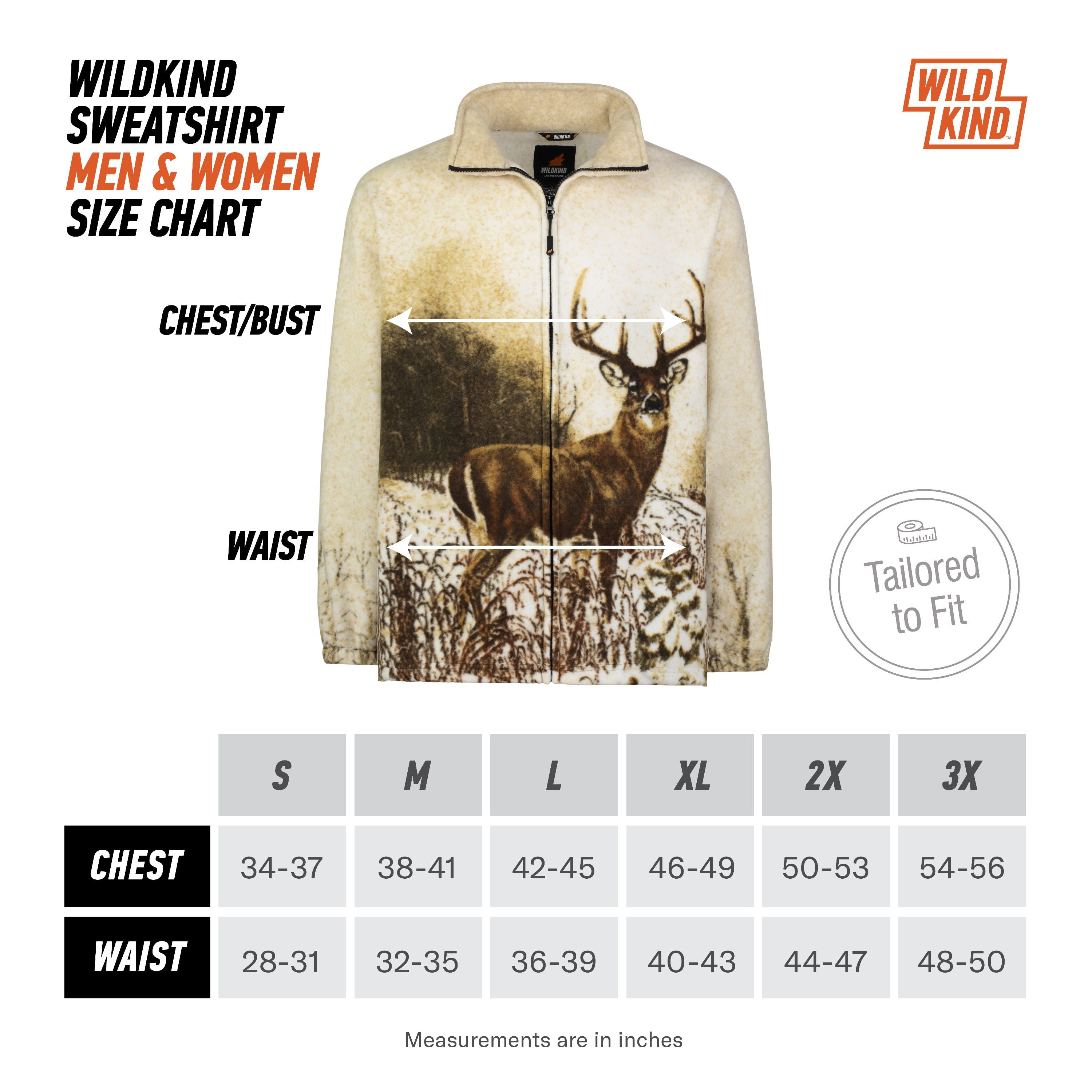 Men's Women's Sweater Jacket Full Zip Fleece Deer Wildlife