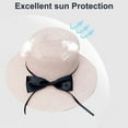 thumbnail image 4 of 56-58 cm hat circumference female bow straw hat summer big brim sun hat outdoor travel sunscreen beach sun hat - Flesh pink, 4 of 5