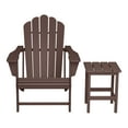 thumbnail image 4 of WestinTrends Highland Outdoor Patio HDPE Adirondack Chair With Cup Holder and Table Set, Dark Brown, 4 of 15
