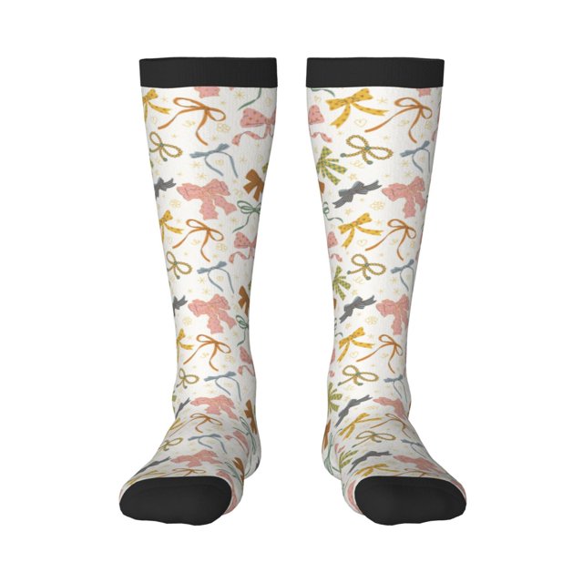 Balery Colorful Bow Knots1 Calcetines novedosos Calcetines deportivos Calcetines hasta la rodilla Calcetines de algodón Calcetines originales y geniales
