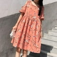 thumbnail image 4 of Nmnitkp Maternity Dress High Quality Healthy Fabric Women Casual Loose Bohemian Floral Dress with Pockets Short Sleeve Long Maxi Summer Beach Swing Dress, 4 of 5