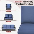 thumbnail image 3 of Opohoro Outdoor 25 x 22.5 Inch Comfortable, Soft, Versatile Blue 4-Count Lounge Chair Cushions, UV Resistant, 3 of 6