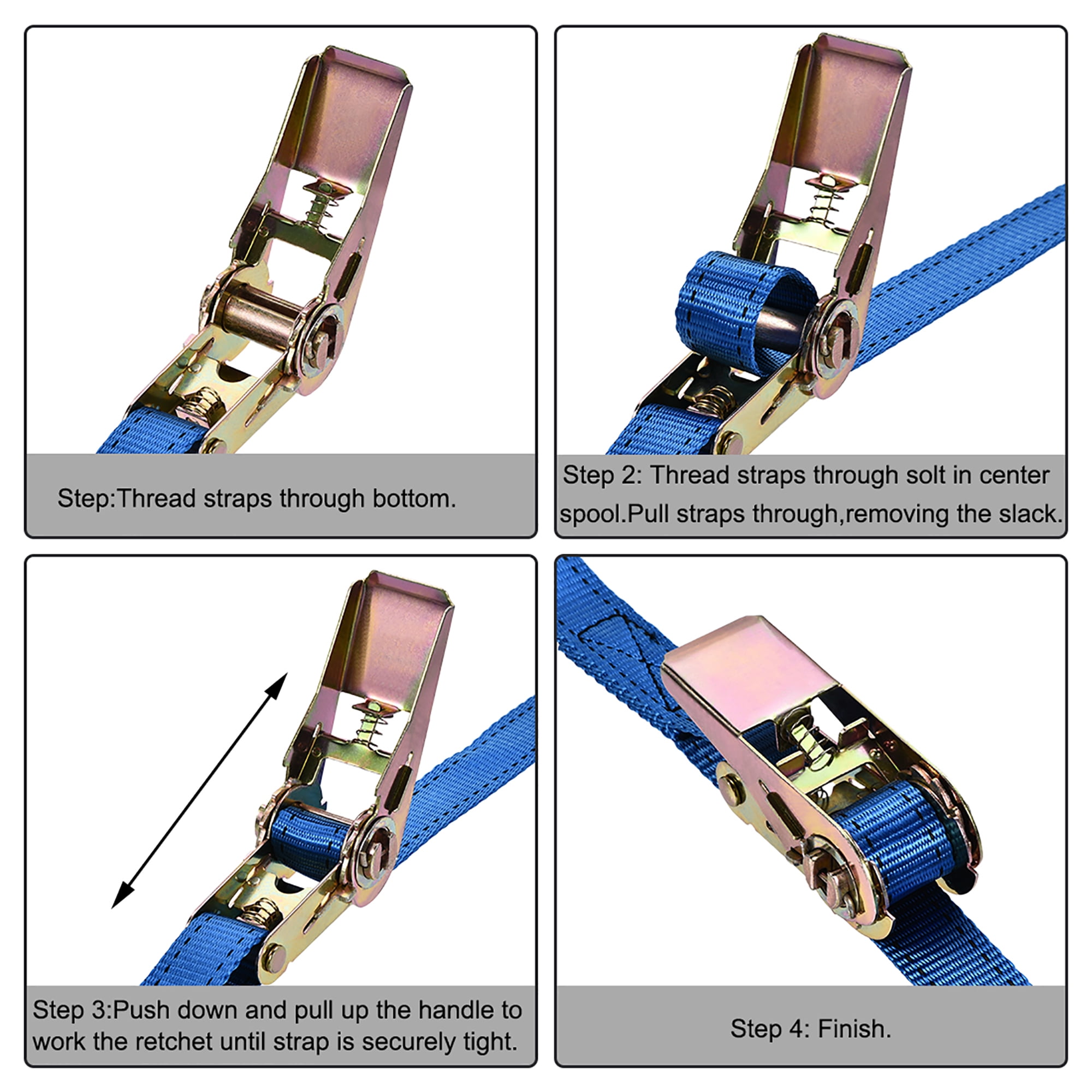 Trailer Roof Bar Sturdlink Pack of 4 Ratchet Tie Down ...